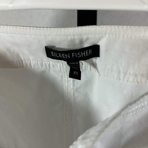 Eileen Fisher Raw Hem Ankle Pants Size XS White Pockets - Picture 8 of 8